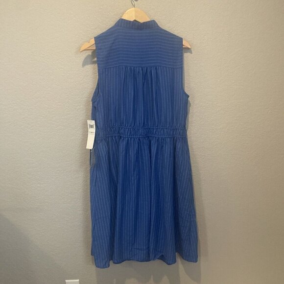 London Times Dress Womens Plus 1X Blue Striped Sleeveless Coastal Ladies NWT - Picture 8 of 11